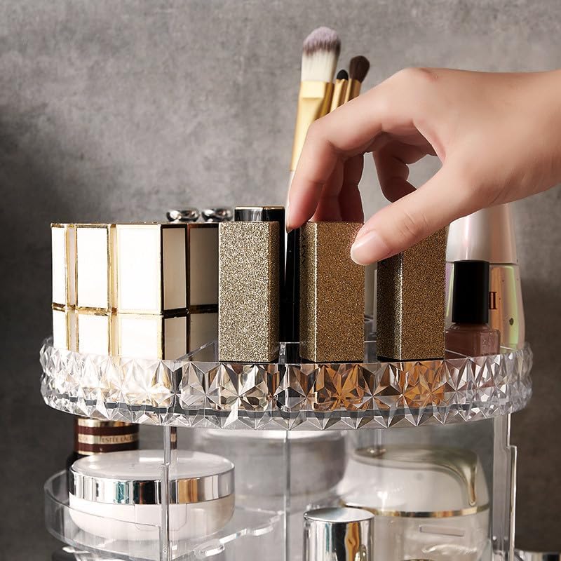 Rotating Makeup Organizer Cosmetic Storage Display Case