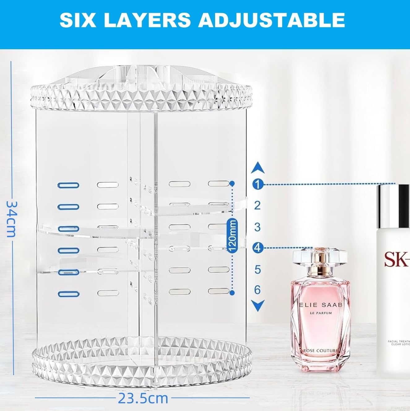 Rotating Makeup Organizer Cosmetic Storage Display Case