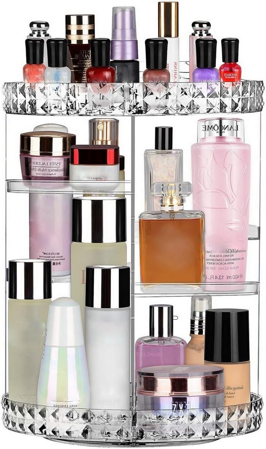 Rotating Makeup Organizer Cosmetic Storage Display Case
