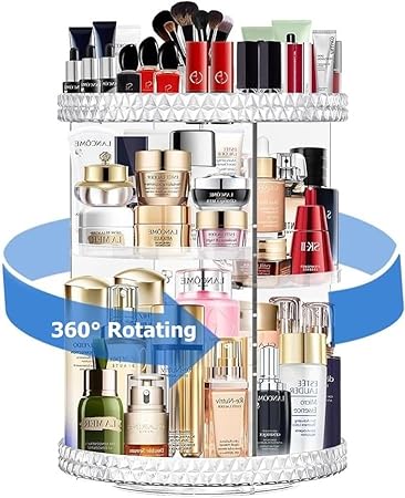 Rotating Makeup Organizer Cosmetic Storage Display Case