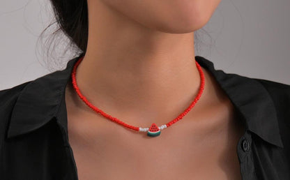 Cute Watermelon Trendy Women's Short Necklace
