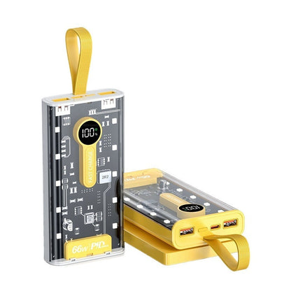 66W Transparent Digital Display Fast Charging 20,000 Mah PD Power Bank for Smartphones, Tablets, Cameras, Laptops etc.