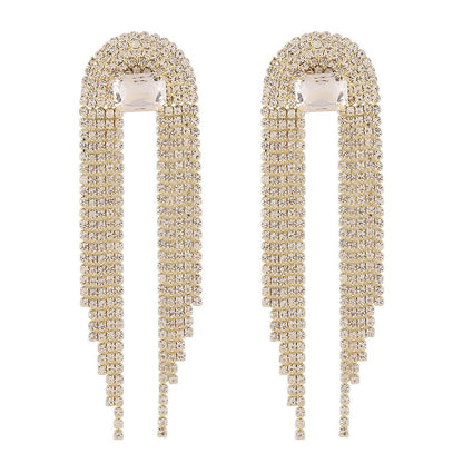 Women's Fashion Temperament Long Fringe Earrings